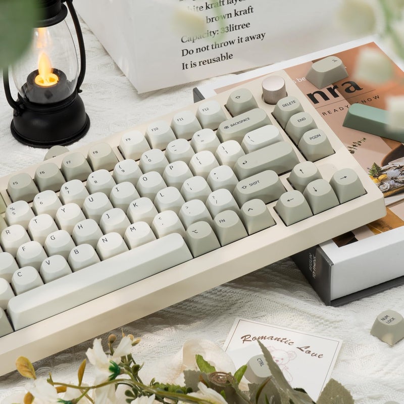 TIMSEKER Retro Minimalist Brown PBT Keycaps Set, Custom MA Profile Dye Sub Key Caps for ANSI Layout Cherry MX Mechanical Gaming Keyboard (119 Keys Only Keycaps) - Image 5